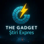 The Gadget Știri Expres - logo și fundal stil circuit digital